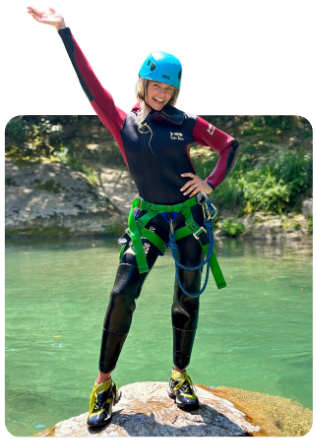 young woman canyoning in the Gorges du Loup